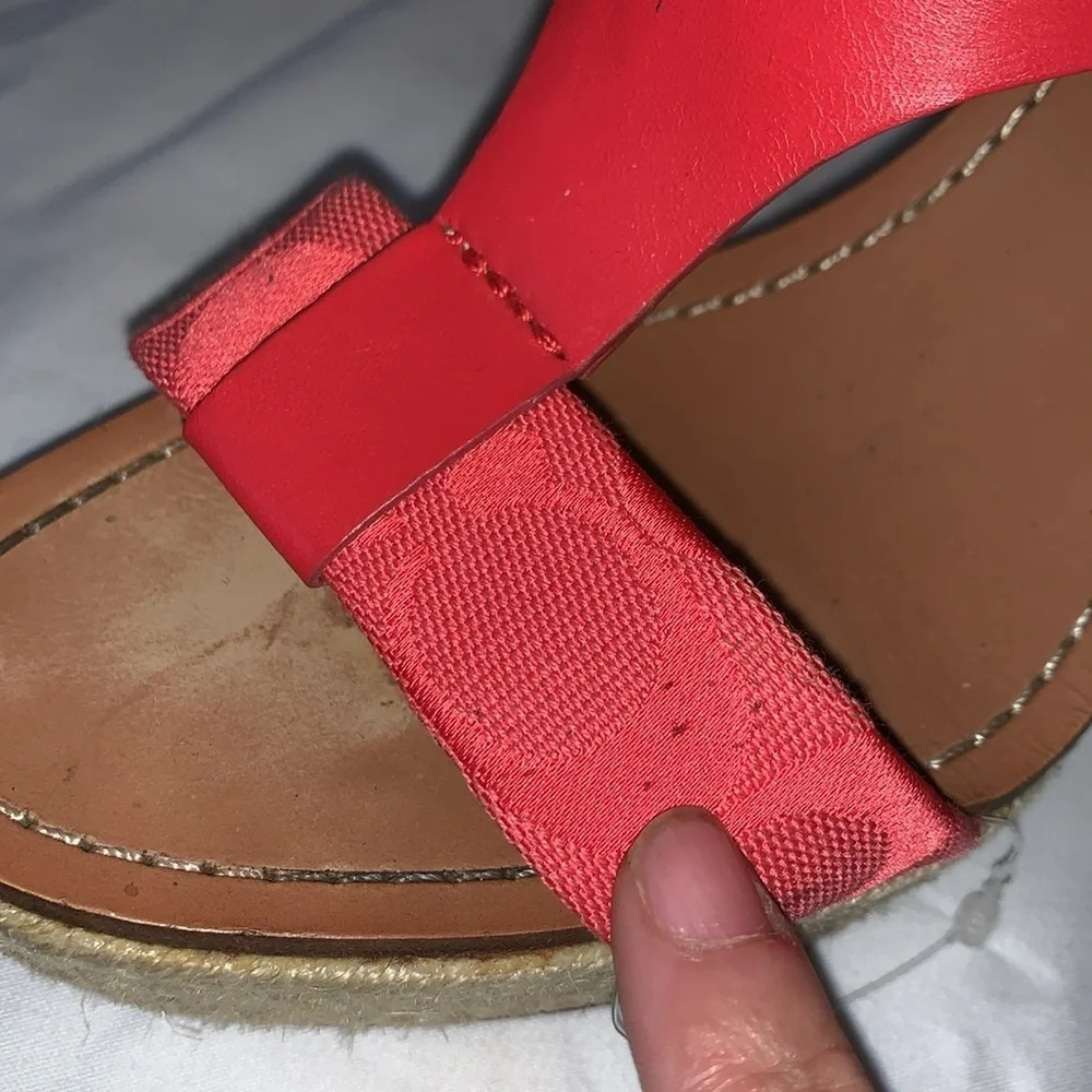 Gently Loved Coral Red Wedges by COACH